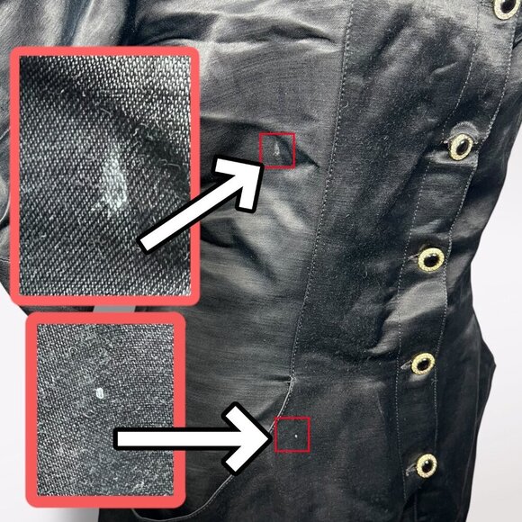 Vintage Italian Black Puff Sleeve Mini Dress Small - Picture 10 of 10